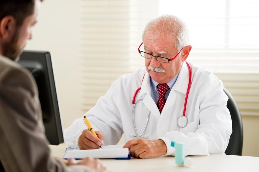 The doctor prescribes medication to treat prostatitis